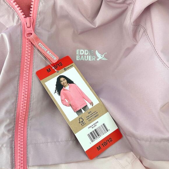 Eddie Bauer Kids Lone Peak 3-In-1 Jacket Hooded Waterproof Blush Pink - Picture 11 of 13